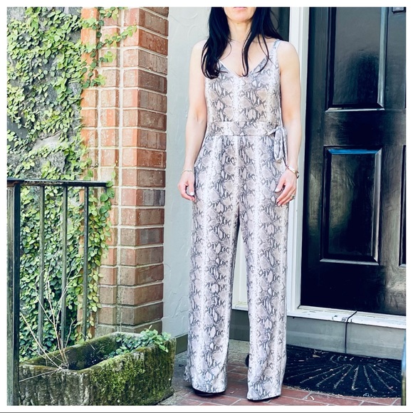 #01 Snakeskin print Wide leg tank jumpsuit - Picture 6 of 15